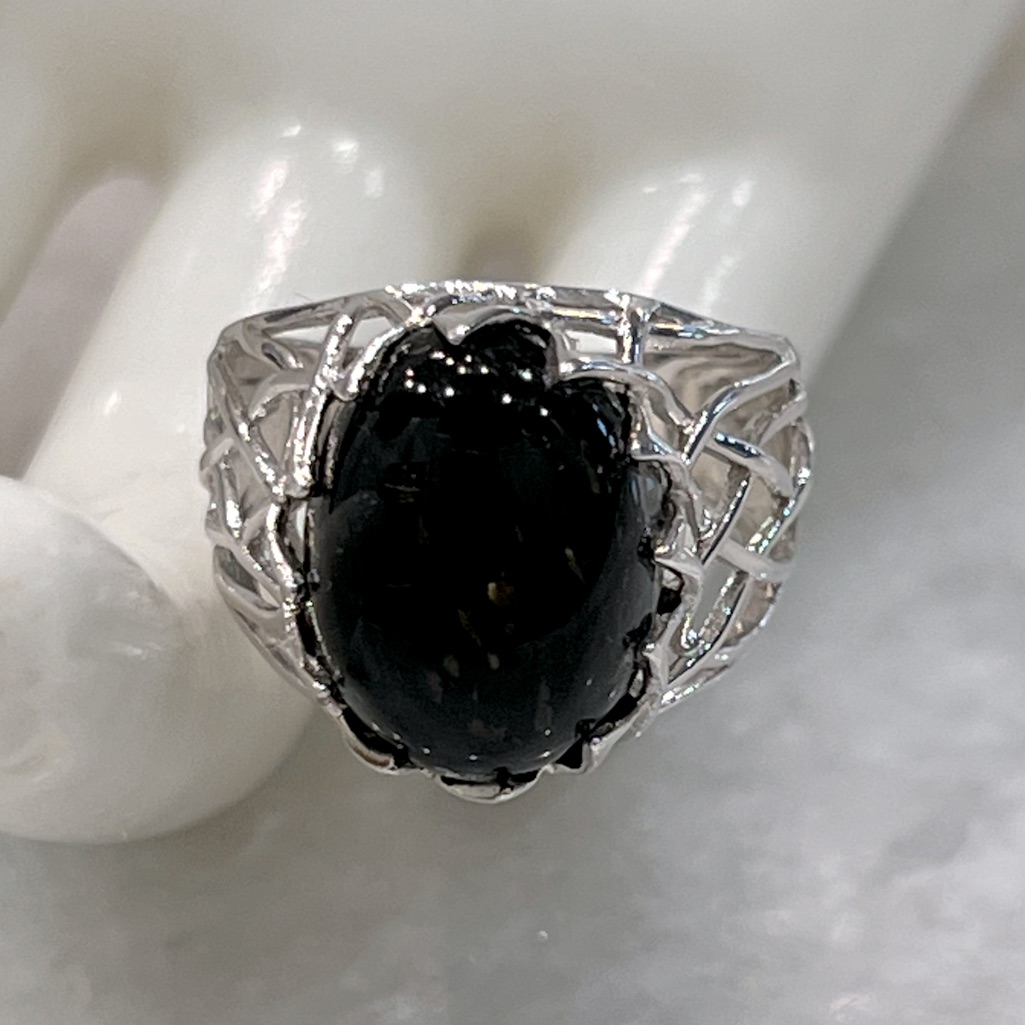 Greenland Muummite Sterling Silver Openwork Ring